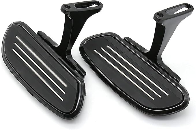 Motorcycle Passenger Floorboard Streamliner Footboard with Mount Bracket Kit Fit for Harley Touring Road Glide Street Glide Road King Electra Glide 1993-2025 (Black)