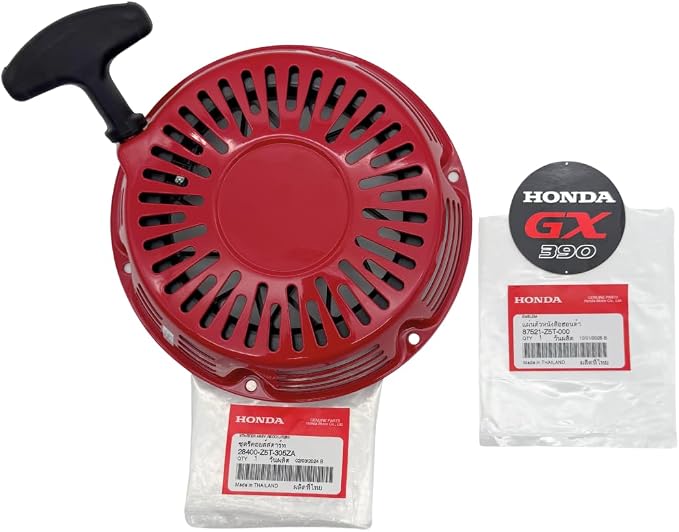 KINDZA Genuine Recoil Starter Assy 28400-Z5T-305ZA with Genuine Emblem 87521-Z5T-000 for Honda GX390 GX360 GX340 Engines