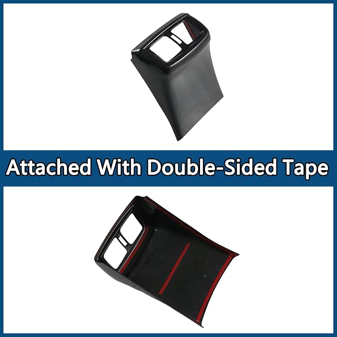 Rear Air Condition Vent Cove Imitation Carbon Fiber Pattern Style Interior Decoration Accessories Compatible with Toyota Hilux 2016 2017 2018 2019 2020 2021 2022 2023 2024 2025