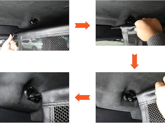 Pet Net Vehicle Safety Mesh Dog Barrier for Mercedes Benz G Class W463 2004-2018, Black Polyester, Plastic Buckle & Hook Fasteners, Car Compatible