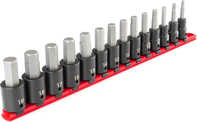 TEKTON 1/2 Inch Drive Hex Impact Bit Socket Set, 14-Piece | SIB92101