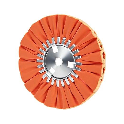 8" Orange Airway Buffing Wheel 5/8'' Arbor Hole 12 Plys Medium Polishing for Angle Grinder 1PCS 8 Inch Polishing Wheel