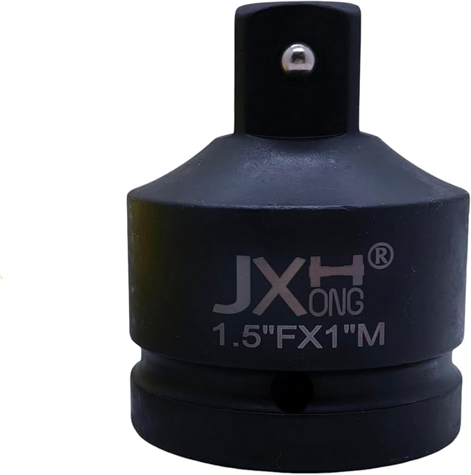 1-1/2" Drive Impact Socket Adapter, Heat Treated Cr-Mo Steel – Heavy Duty for Hydraulic Impact Wrench (Adapter 1-1/2" F to 1" M)
