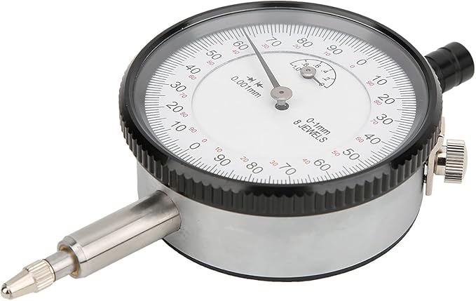 Dial Indicator, 0.001mm 0‑1mm Dial Measuring Tool 8 Jewels Shockproof Dial Indicator Micrometer Measuring Tool for 3D Printer Leveling