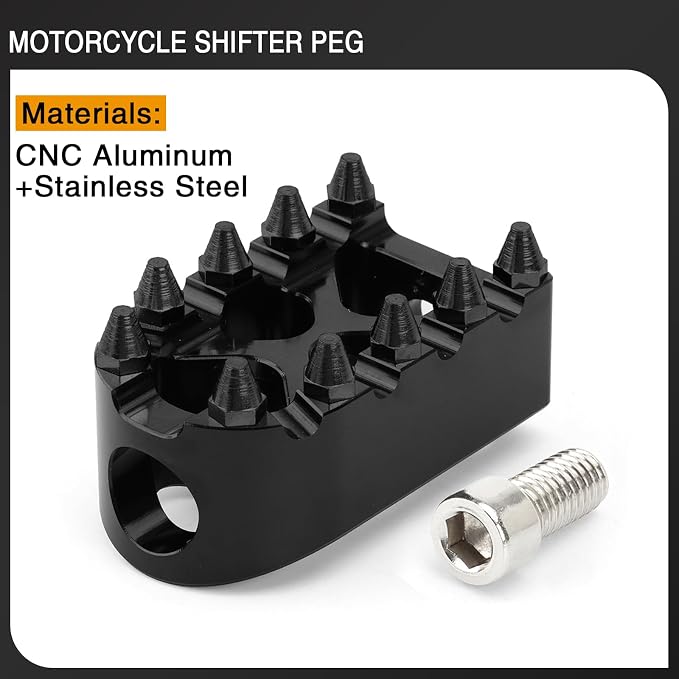 Wide Foot Pegs MX Mini Floorboards Footrest Gear Shifter Peg for Harley Dyna Street Bob Sportster 883 Touring Road Glide Street Glide Fat Boy With Male Mount (Black)