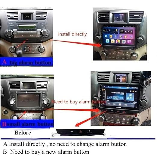Car Warning Indicator Switch Danger Alarm Emergency Stop Button Assembly for Toyota Highlander 2009-2014