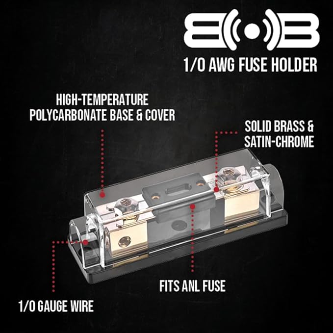 Belva True 1/0 Gauge AWG Premium CCA Complete Amplifier Wiring Kit with OFC 2-Channel RCA Cable - BAK02 RED