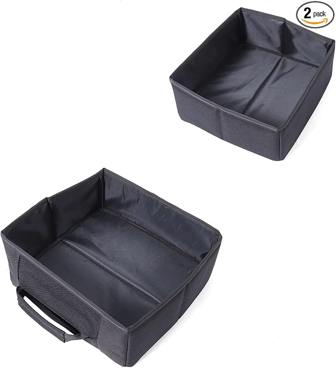 Daeiclru 2PCS Car Under Seat Storage Box, Black, Compatible with Nissan Frontier 2022-2024, Front Under Seat Storage Organizer