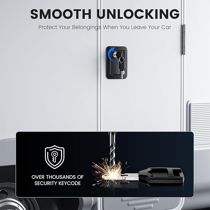 Upgraded RV Door Lock Replacement with Paddle Latch, Durable Black Camper Door Lock for Travel Trailers and Enclosed Trailer(Key with the Same Number)