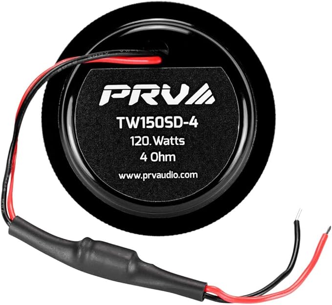 PRV AUDIO Soft Dome Tweeters 240 Watts 4 Ohm TW150SD-4 with Built-in Crossover, 32 mm Silk Dome, Neodymium Magnet for Car Audio and Motorcycle Systems Easy Flush Mount (Pair)