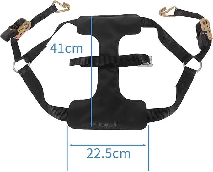 MOTO4U Motorcycle Tire Sling Ratcheting Tie Down, Heavy Duty Black Strap with Ratchets, Non-Slip Rubber Design for Motorcycle Rear Tires