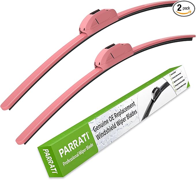 OEM QUALITY 24" + 18" PARRATI Premium All-Season Pink Windshield Wiper Blades (Set of 2)