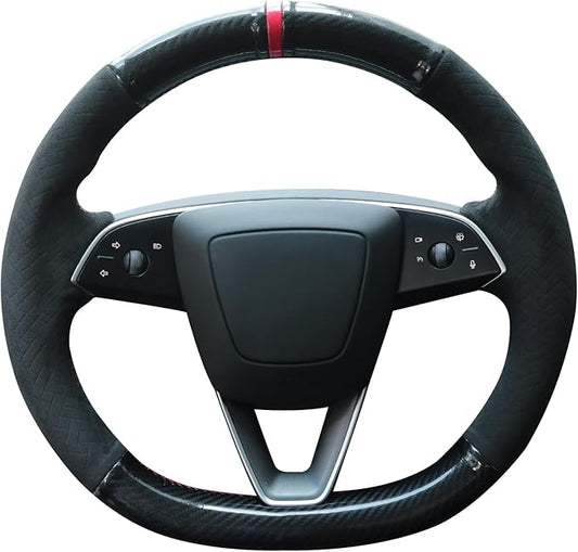 MEWANT DIY Stitching Steering Wheel Cover Wrap for Tesla Model 3 Highland 2023-2025/Model Y 2025 Highland for Tesla Model 3/Model Y Accessories