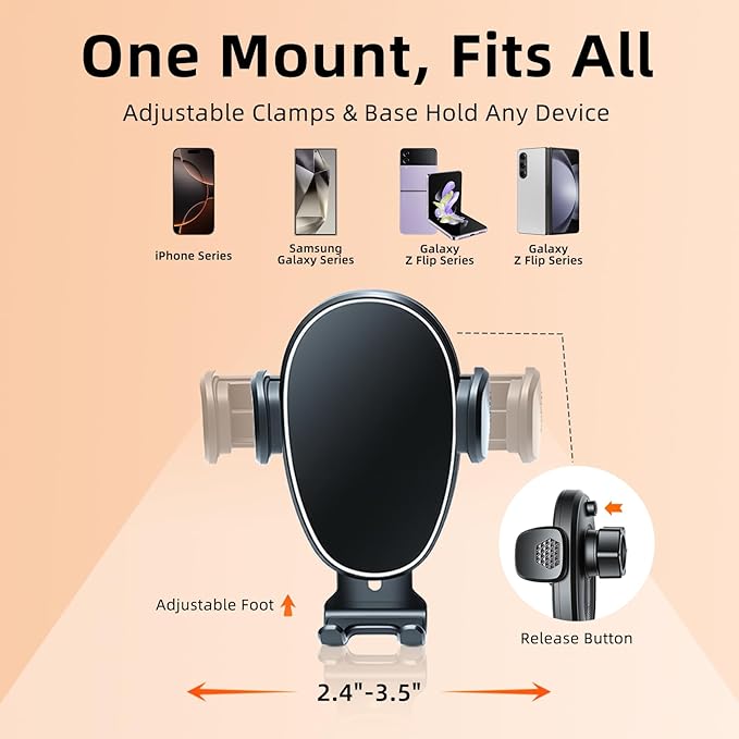 Phone Holder for Rav4 (2013-2018), 360° Adjustable Dashboard Phone Mount, Hands Free Mobile Holder for Toyota Rav4, Car Mount for iPhone, Samsung & Android, Uber Accessories, Car Gifts for Men
