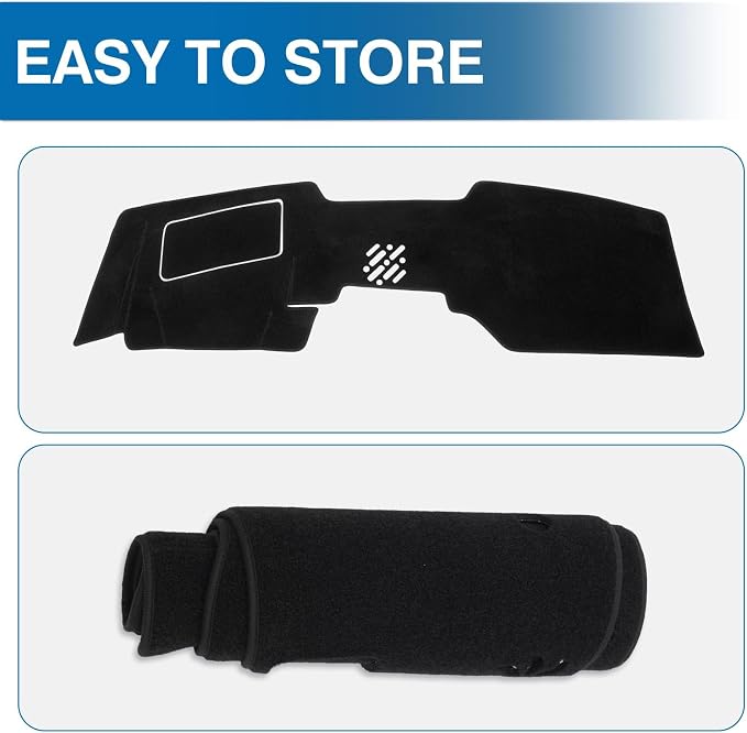 KUST Black Dash Cover for Mazda CX-90/CX90 2024 2025 2026 (with HUD) Polyester Dashboard Cover Non-Slip Interior Accessories for Mazda CX-90/CX90 Custom Fit Dash Mat Sunshade Windshield No Glare