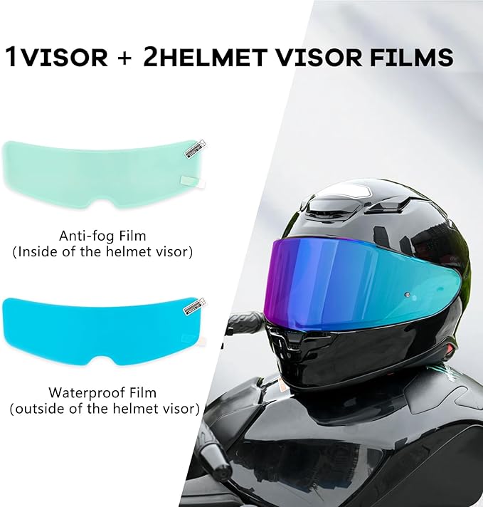 XINGWU Motorcycle Helmet Visor for Sedici Strada 2 Strada 3 LS2 FT2 VECTOR FF801 FF397 with Anti-fog Rainproof Helmet Film Face Shield Motorcycle Helmet Accessories Visor Replacement (Colorful)