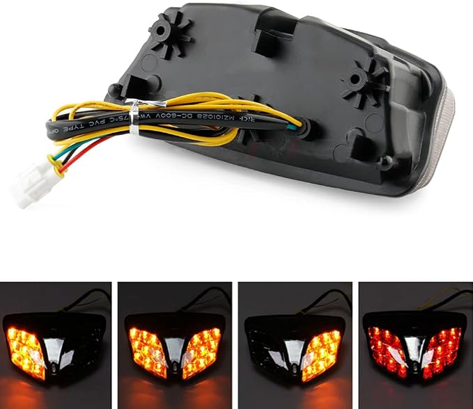 MZS Motorcycle Tail Light LED Integrated Turn Signal Blinker Smoke Compatible with GSXR600 GSXR 600 2008-2016 / GSXR750 GSXR 750 2008-2016 / GSXR1000 GSXR 1000 2009-2013 / SV650 2016-2022