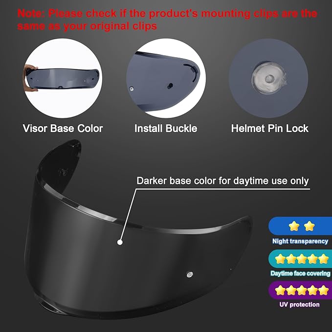 PSLER Sedici Strada 2 Visor - Sedici Strada 2 and Strada 3 Face Shield Motorcycle Helmet visor Accessories Replacement for LS2 FT2 VECTOR Sedici Strada 2 Strada 3 FF801 FF397，Dark Black