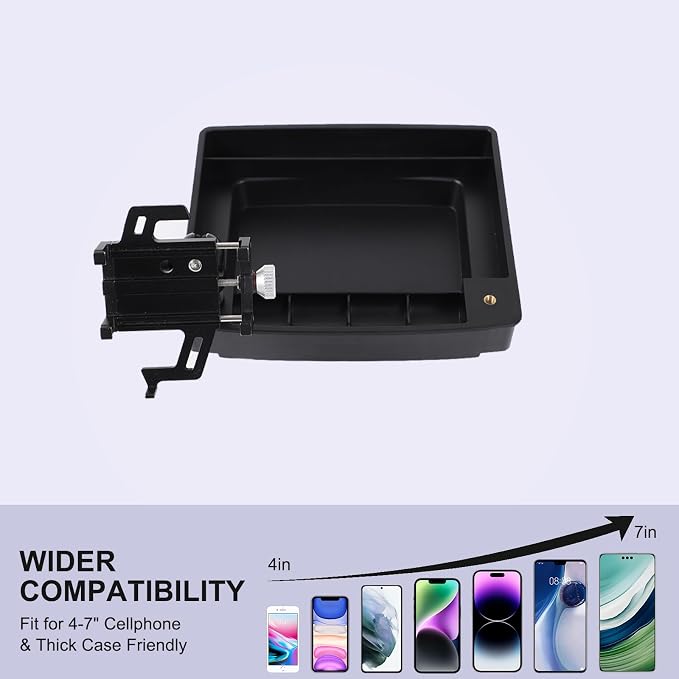 Dash Organizer Tray with Phone Holder Compatible with Nissan Frontier 2009-2017,ABS Car Dashboard Storage Box Organizer Holder Tray Mobile Phone Mount Interior Accessories (Style-D)