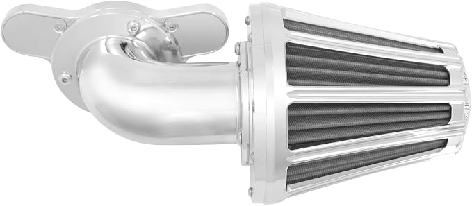 Air Cleaner Filter 90° Forward-Facing Intake Kit CNC Fit for Harley Touring Softail Dyna Sportster XL (Chrome Housing Grey Element, A For Sportster XL 04-22)