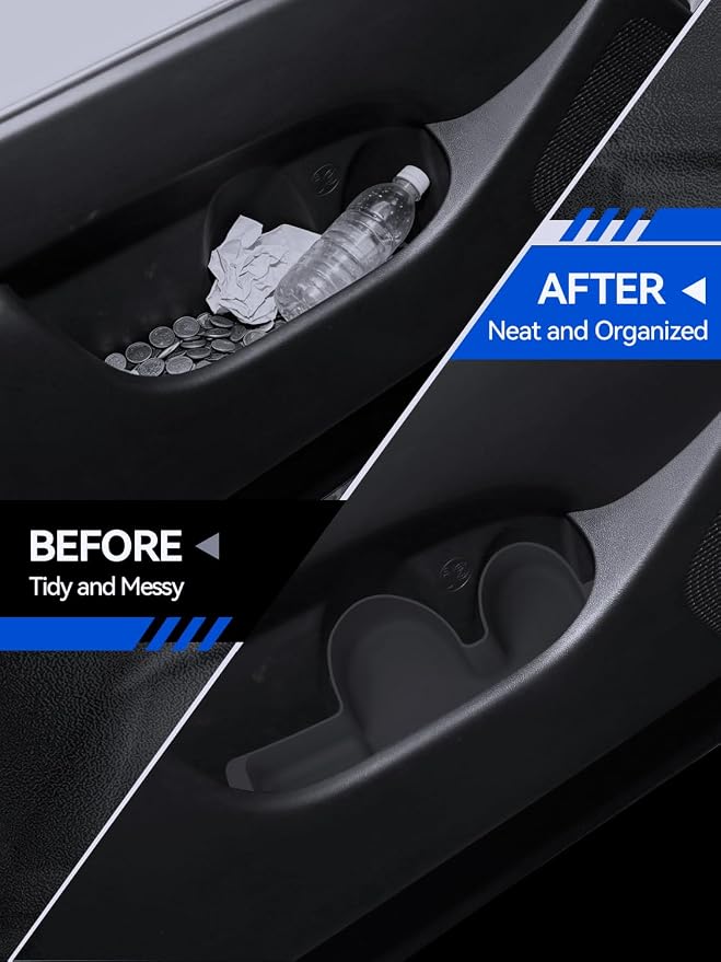 for Palisade Door Side Storage Boxes 2026 Hyundai Palisade Accessories Front & Rear Door Pocket Organizer Tray Set with Anti-Rattle Liners