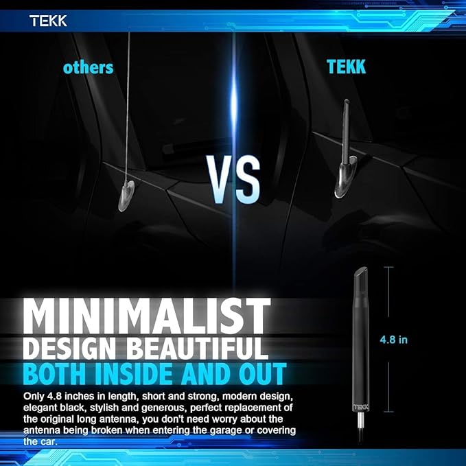 Tekk Short Antenna Compatible with Tundra 1999-2026 / Designed for Optimized FM/AM Reception / 4.8 Inches