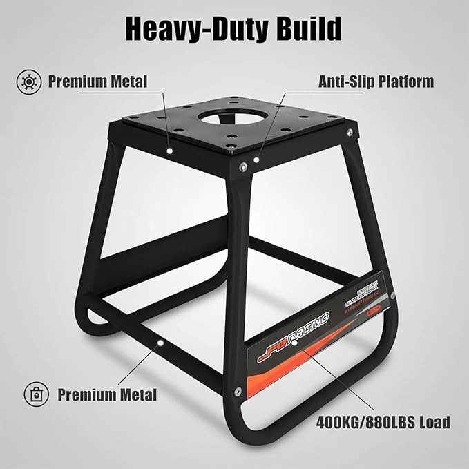 Dirt Bike Stand Detachable Stand Universal Anti-skid Maintenance Steel MX Heavy Duty for Most Motorcycle Dirt Bike Ebikes like Surron CR250 EXC 250 CRF230 YZ250F KX100 KLX110 and More-Black