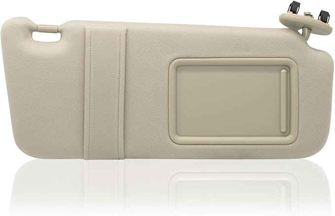 NHILES Right Passenger Side Sun Visor Compatible with Toyota Camry Without Light 2007 2008 2009 2010 2011 Replaces# 74310-06750-E0 Color Beige