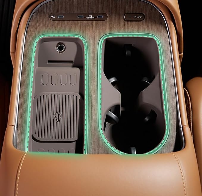 BIBIBO 2Packs for 2026 Hyundai Palisade Center Console Cup Holder 2026 Hyundai Palisade Console Wireless Charging Mats & Console Cup Holder Insert 2026 Palisade Silicone Console Tray 2026 Palisade