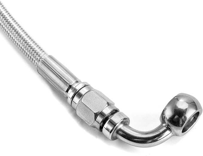 Mofun 57" Upper and Lower Hydraulic Brake Line Kit Non-ABS Compatible with Harley Touring Road Glide Road King 1999-2007, Fit Street Electra Glide 1996-2007 Non-ABS, Fit 14"-16" Handlebar, Chrome