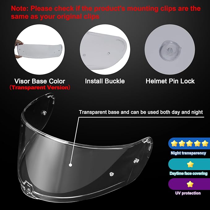 PSLER Sedici Strada 2 Visor - Sedici Strada 2 and Strada 3 Face Shield Motorcycle Helmet visor Accessories Replacement for LS2 FT2 VECTOR Sedici Strada 2 Strada 3 FF801 FF397，Clear