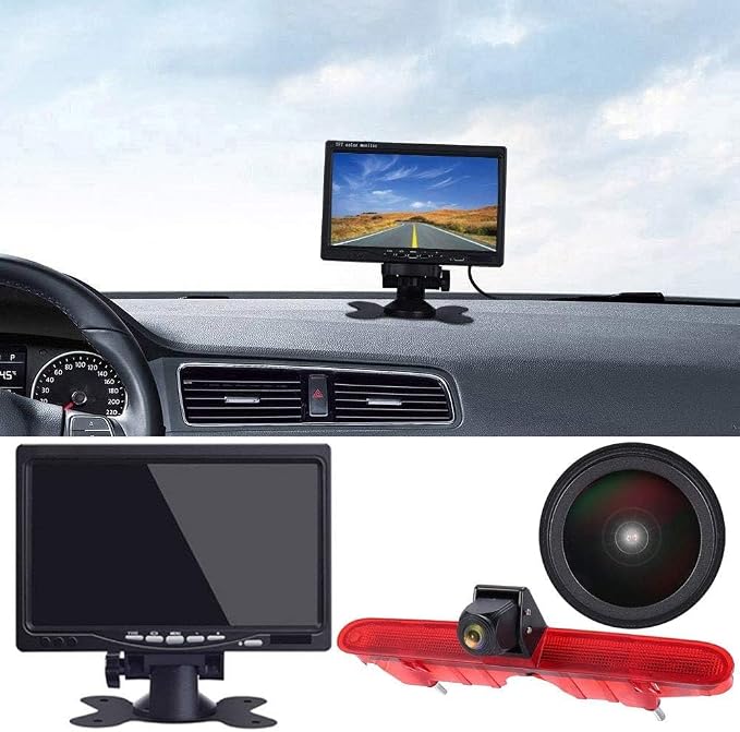 Third Roof Brake Lamp Car Backup Camera replacement for Toyota Proace City Verso Kasten MPV Fiat Citroen Berlingo Opel Combo Limousine X19 Tour Peugeot Partner Tepee Limousine Life K9 Rifter+7"Monitor