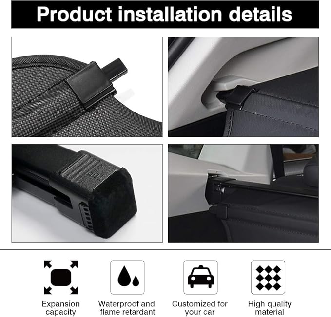 Powerty Fit for Cargo Cover Kia NIRO 2017-2022 Rear Trunk Shade Retractable Trunk Shield Luggage Tonneau Security Cover Black (Not for 2023 NIRO)