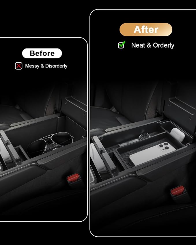 Organizer Set For 2022-2025 Nissan Pathfinder - 3 Pcs Armrest Box Storage Tray + Lower Center Console Organizer Tray + 9-Inch Behind Screen Organizer For 2022-2025 Pathfinder(SL/Platinum) Accessories
