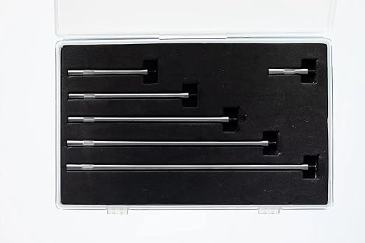 Dial & Electronic Indicator Extension Stem Rod Set 6 Piece 1", 2", 3", 4", 5", 6" Combine to 0-21" Include Plastic Case (Pack of 2)