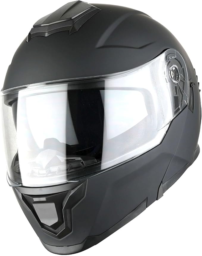 1Storm Motorcycle Street Bike Modular/Flip up Dual Visor Sun Shield Full Face Helmet HJK920