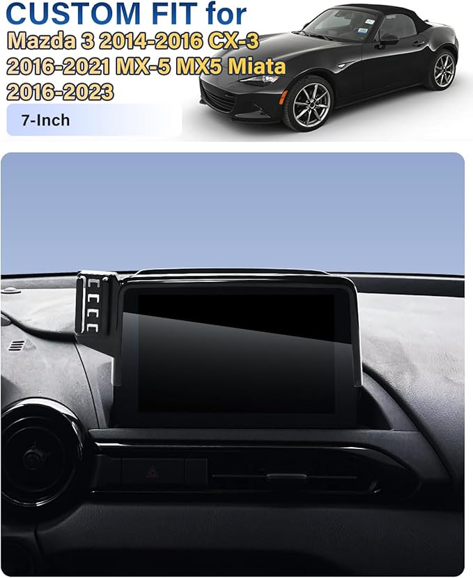 SKYLOTEC Car Phone Holder for Mazda 3 2014-2016/CX-3 2016-2021/MX-5 MX5 Miata 2016-2023 Accessories 7-Inch Screen Fixed Clip, Automobile Cradles Phone Mount, Cell Phone Base Not Block Air Vent