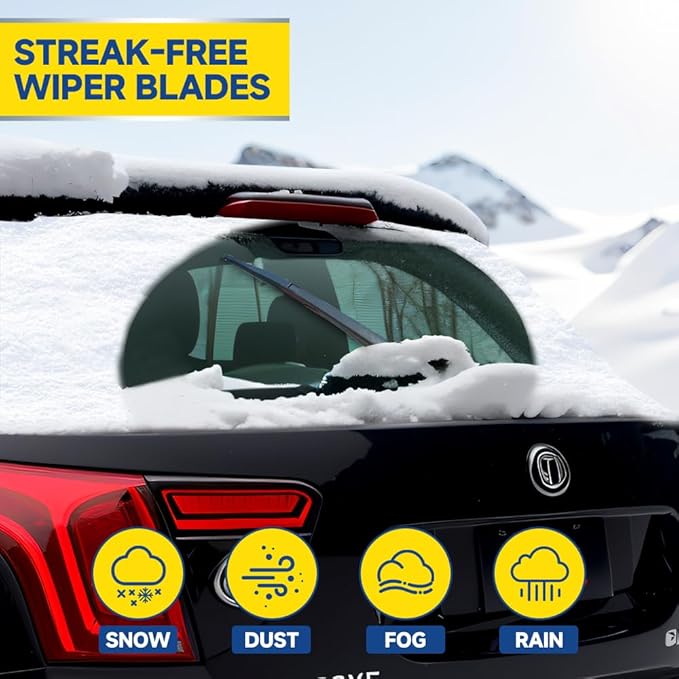 3 Pack Windshield Wiper Blades Compatible with Kia Telluride 2020 2021 2022 2023 2024 2025 Original Factory Quality Front Rear Wipers Blade Set for My Car - 26" 18" 13"