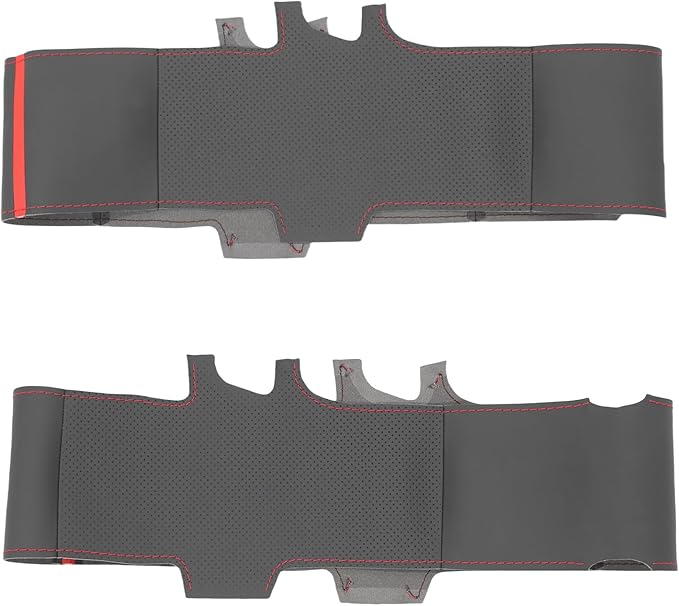 MEWANT Steering Wheel Cover for Tesla Model 3 Highland 2025 Tesla Model Y Juniper 2025 Made of Black Artificial Leather