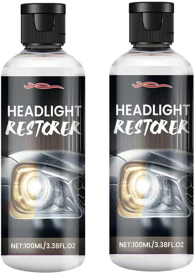 Ultimate Car Headlight Cleaner Restoration Spray Kit -Auto Head Lights Clear Coat Protectant & Haze Remover Compound for Plastic Lens Renewal Scratch Restore Polishing Protec Solutions 3.38oz (1)