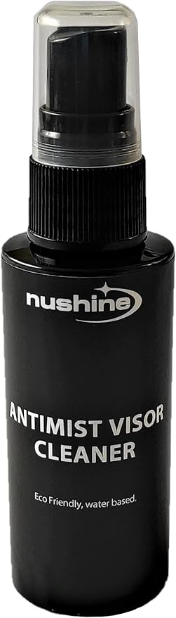 Nushine Anti-Mist/Anti-Fog Visor Cleaner 1.7 Oz (50ml) Ecofriendly, Water Based and Solvent Free. Works on Glasses, Goggles and Mirrors