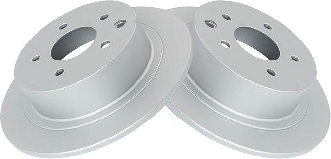 TRQ Rear Brake Rotor Set G Coated Solid Compatible with 2002-2024 Nissan Altima 2011-2017 Juke 2004-2008 Maxima 2007-2019 Sentra