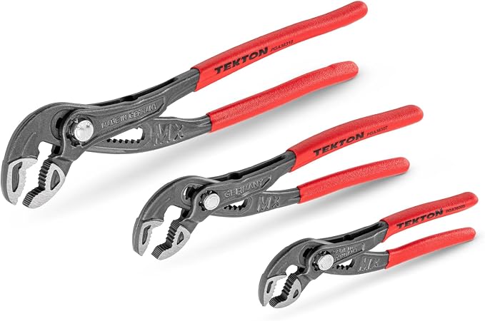 TEKTON Angle Nose Push Button Adjustable Pliers Set, 3-Piece | PGA93001