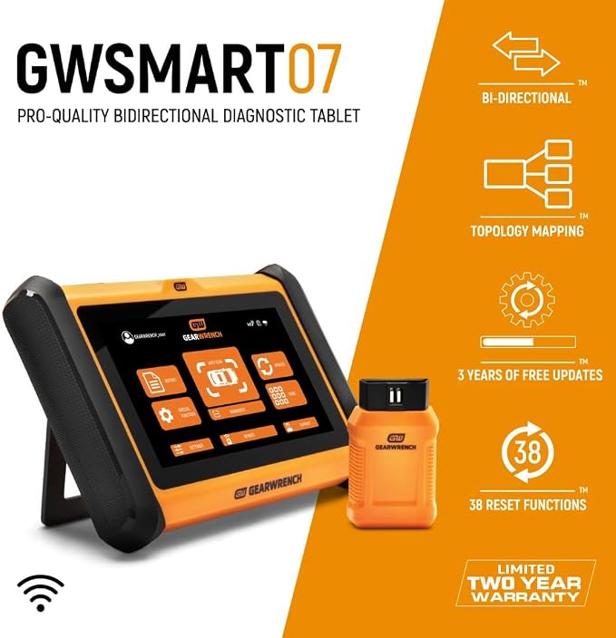 GEARWRENCH 7" Wireless Bi-Directional Diagnostic Scanner Tablet, Includes 4 Years of Software Updates | GWSMART07