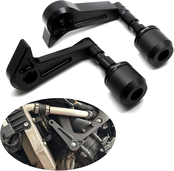 MZS Motorcycle Frame Sliders, YZF-R6 Falling Crash Protector Guards No Cut Kits CNC Black Compatible with YZF R6 2017 2018 2019 2020 2021