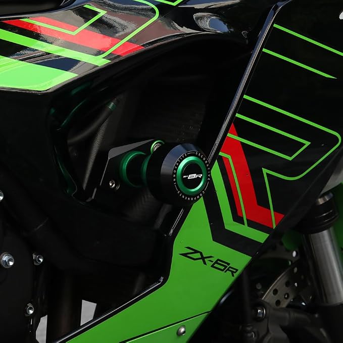 Motorcycle Frame Sliders Falling Protection Crash Protector CNC Compatible With Ninja ZX6R 2024 2025 2026 Engine Fairing Guards ZX636 Ninja636 ZX-6R ZX6R Accessories (Black)