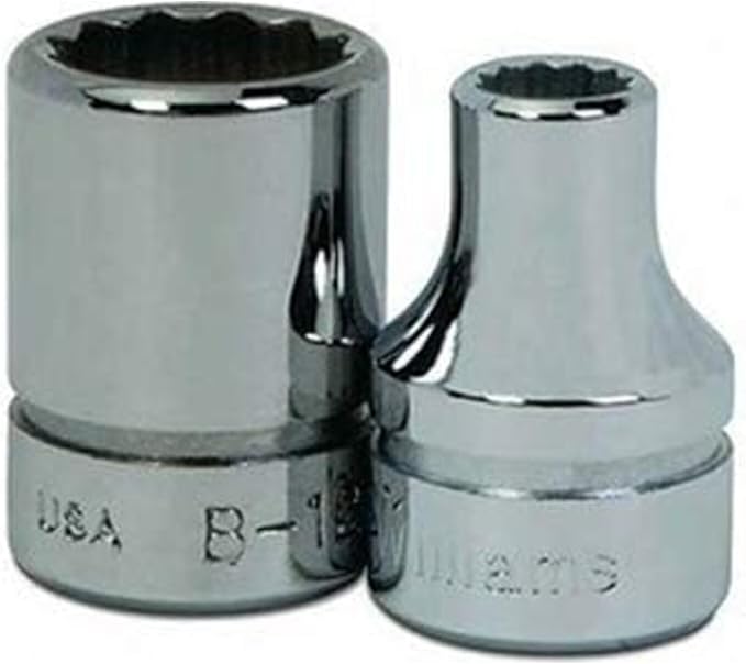 Williams BM-1219 3/8 Drive Shallow Socket, 12 Point, 19mm