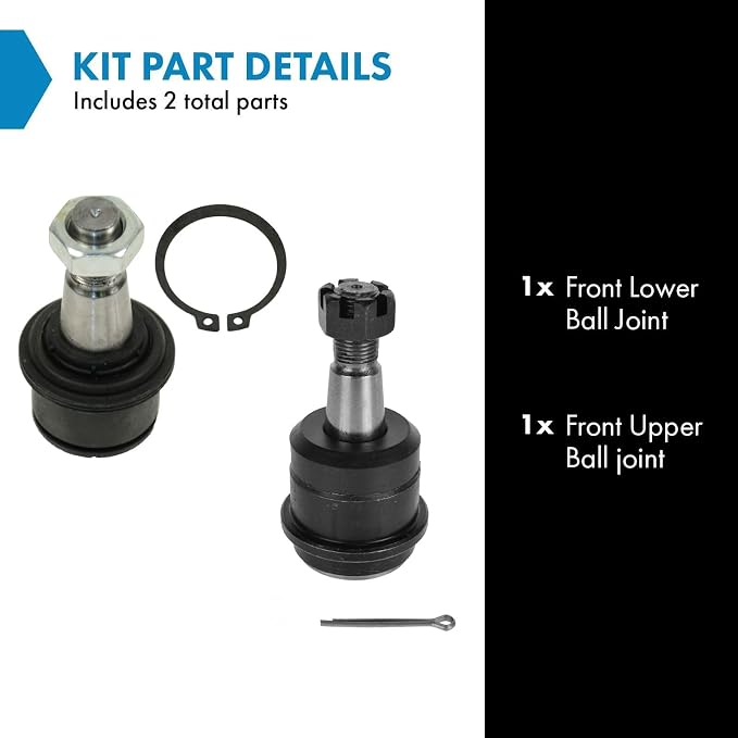 TRQ Front Upper and Lower Ball Joint Set Compatible with 2000-2002 Dodge Ram 2500 4WD 2000-2002 Ram 3500 4WD 2000-2002 3500 RWD without Independent Front Suspension