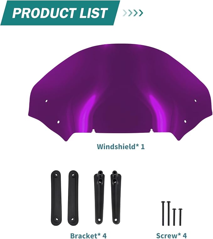 Motorcycle Windshield Windscreen Wind Splitter Fit for Harley Road Glide FLTRXSE 2023-later FLTRX FLTRXSTSE 2024-later for Dual Headlights (Purple)