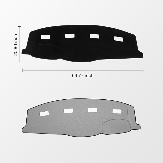 KUST Black Dash Cover for 2006-2008 Dodge Ram 1500 2500 3500/2009 Dodge Ram 2500 3500 4500 5500/2010 Dodge Ram 4500 5500 Polyester Dashboard Cover Non-Slip Interior Accessories for Dodge Ram No Glare